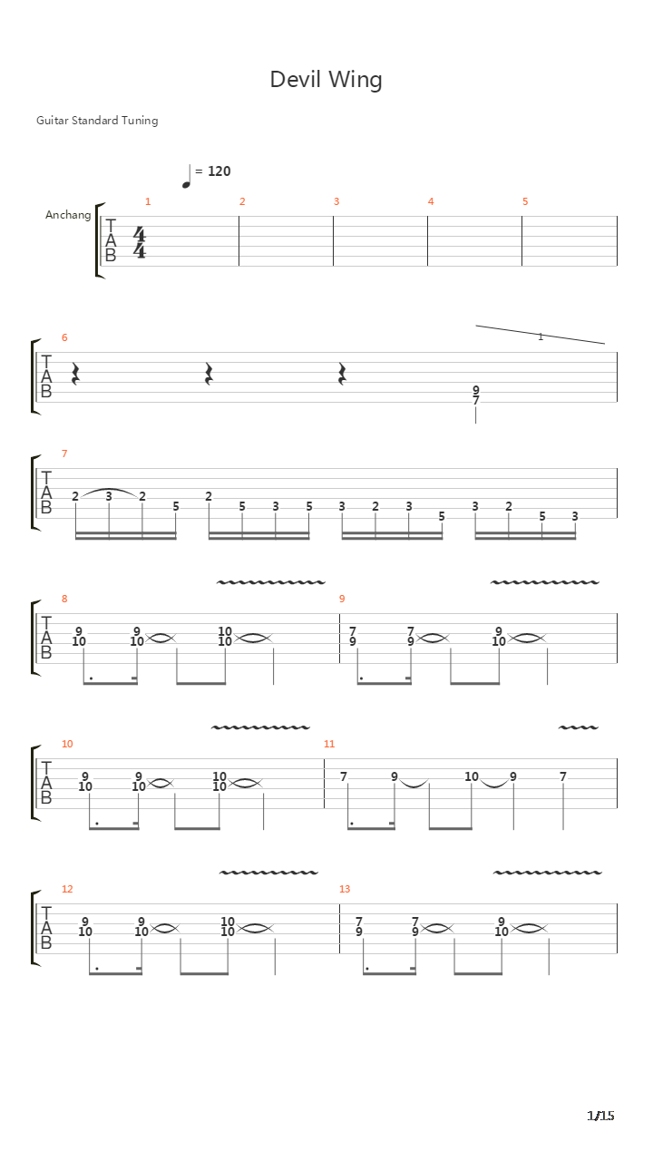 Devil Wing吉他谱