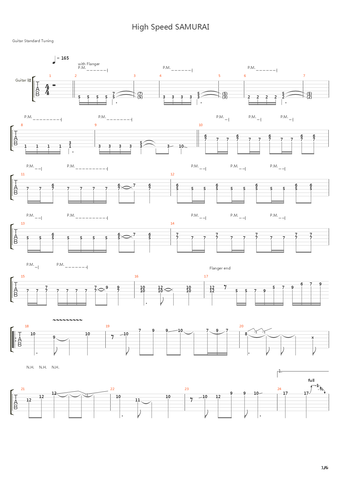 High Speed Samurai吉他谱