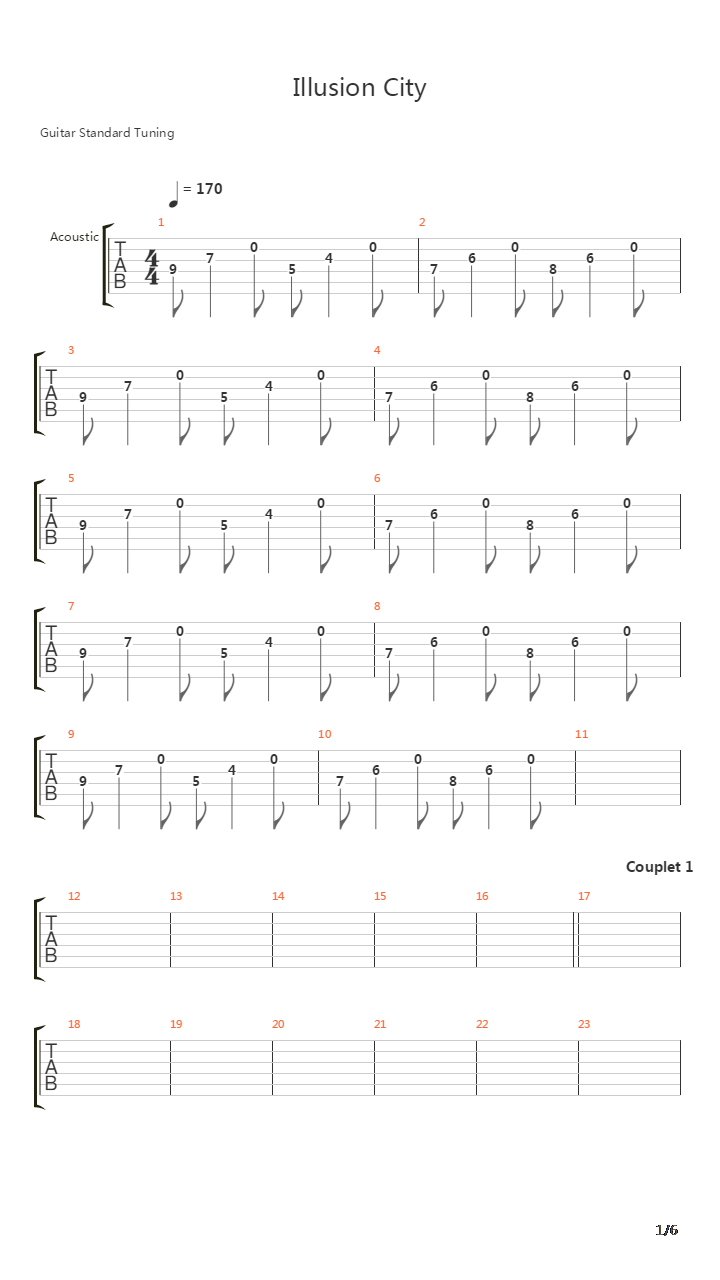 Illusion City吉他谱