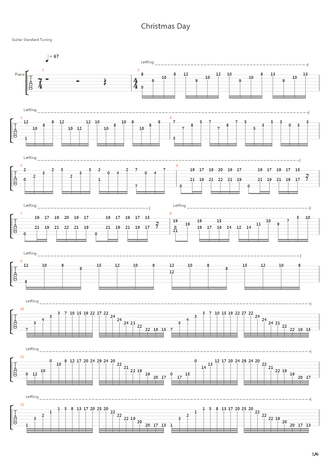 Christmas Day吉他谱