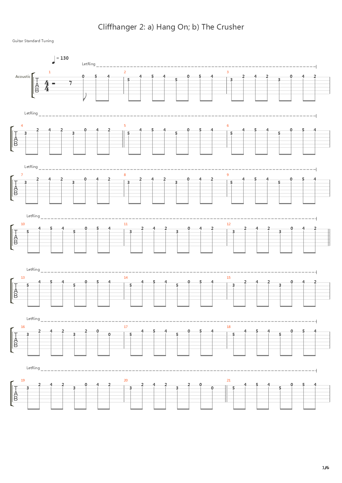 Cliffhanger 2吉他谱