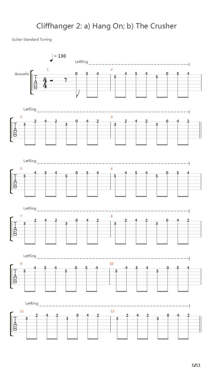 Cliffhanger 2吉他谱