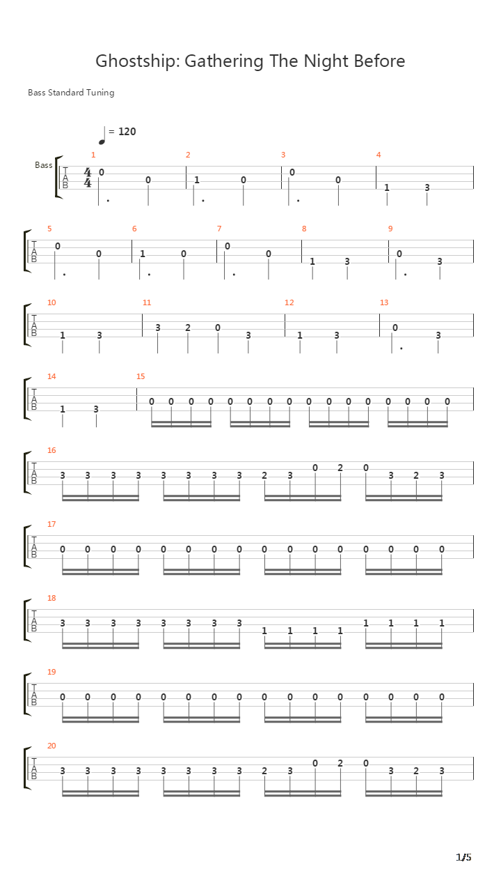 Ghostship - Gathering The Night Before吉他谱