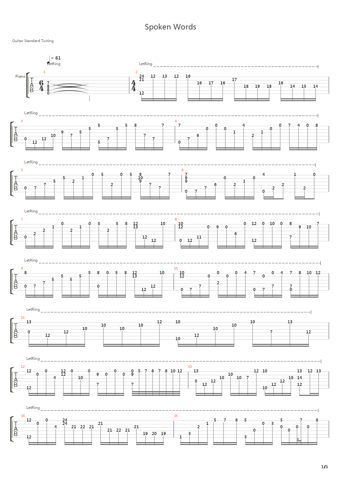 Spoken Words吉他谱