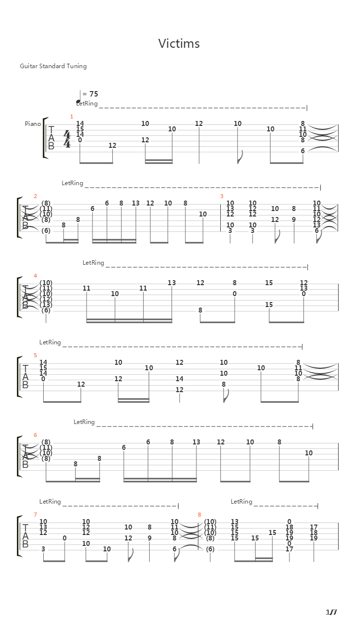 Victims吉他谱