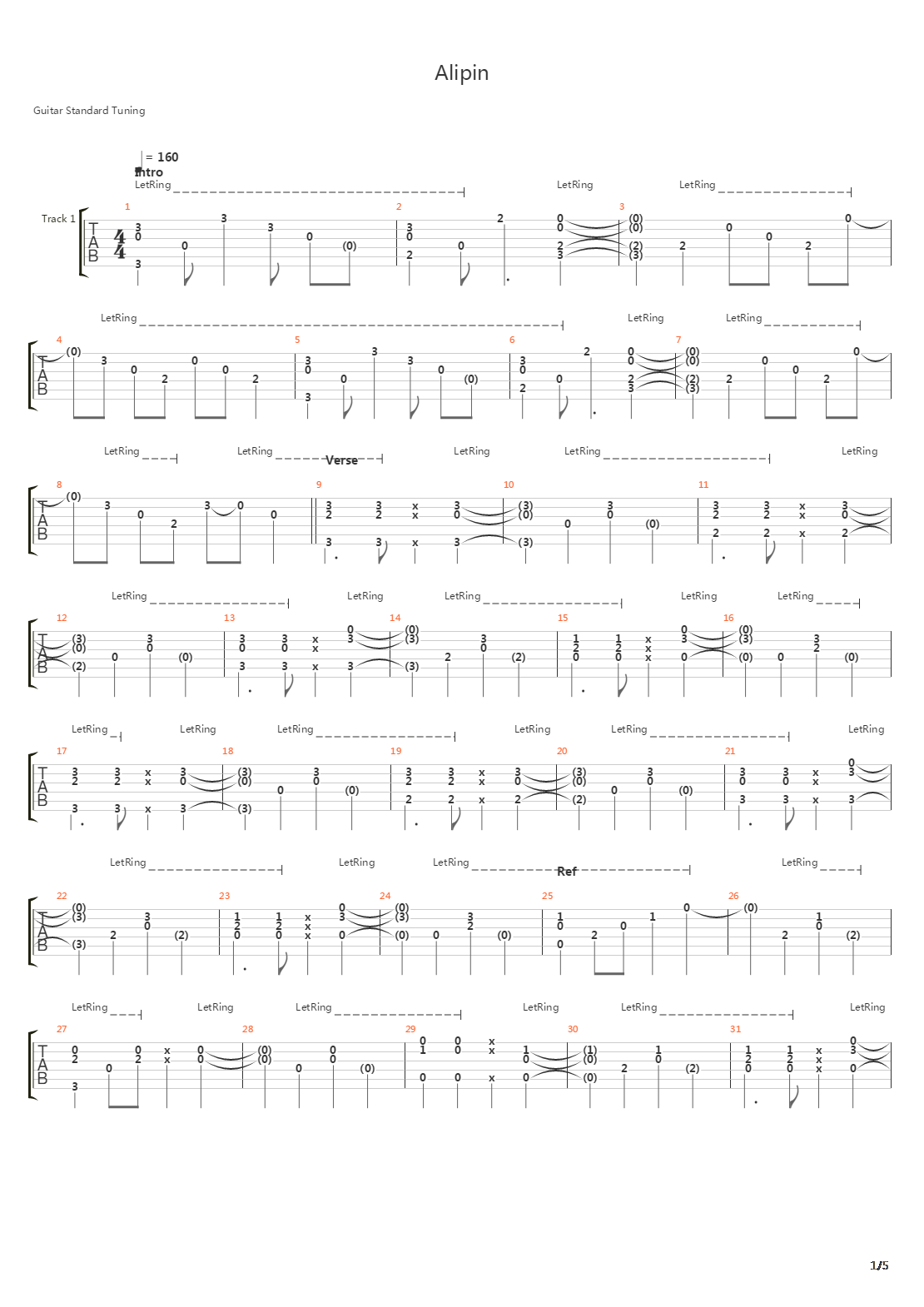 Alipin吉他谱