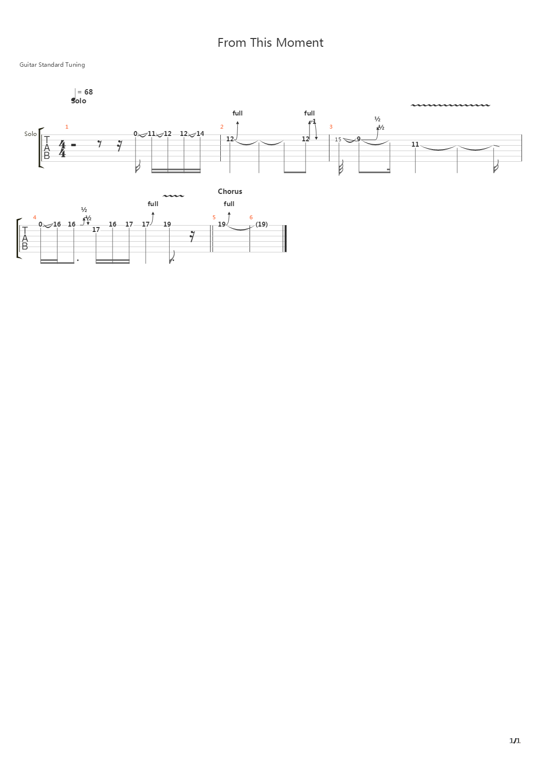 From This Moment吉他谱