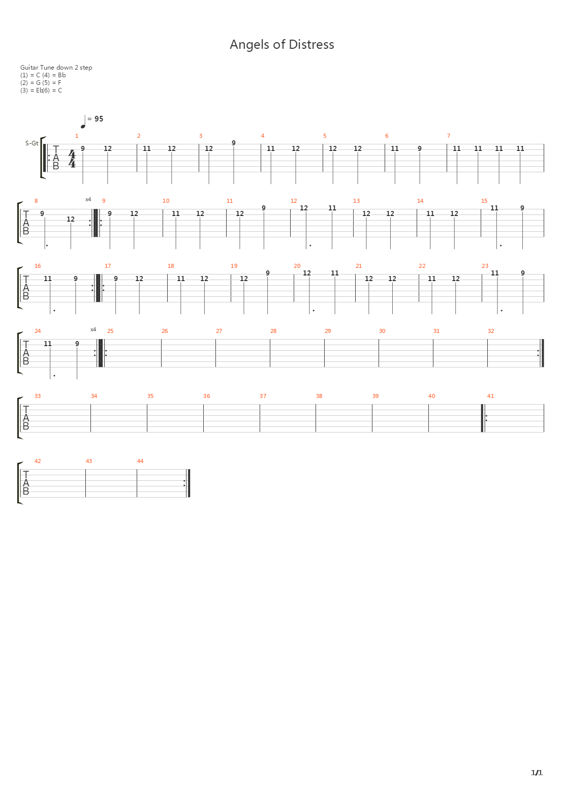 Angels Of Distress吉他谱