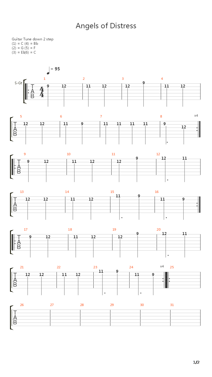 Angels Of Distress吉他谱