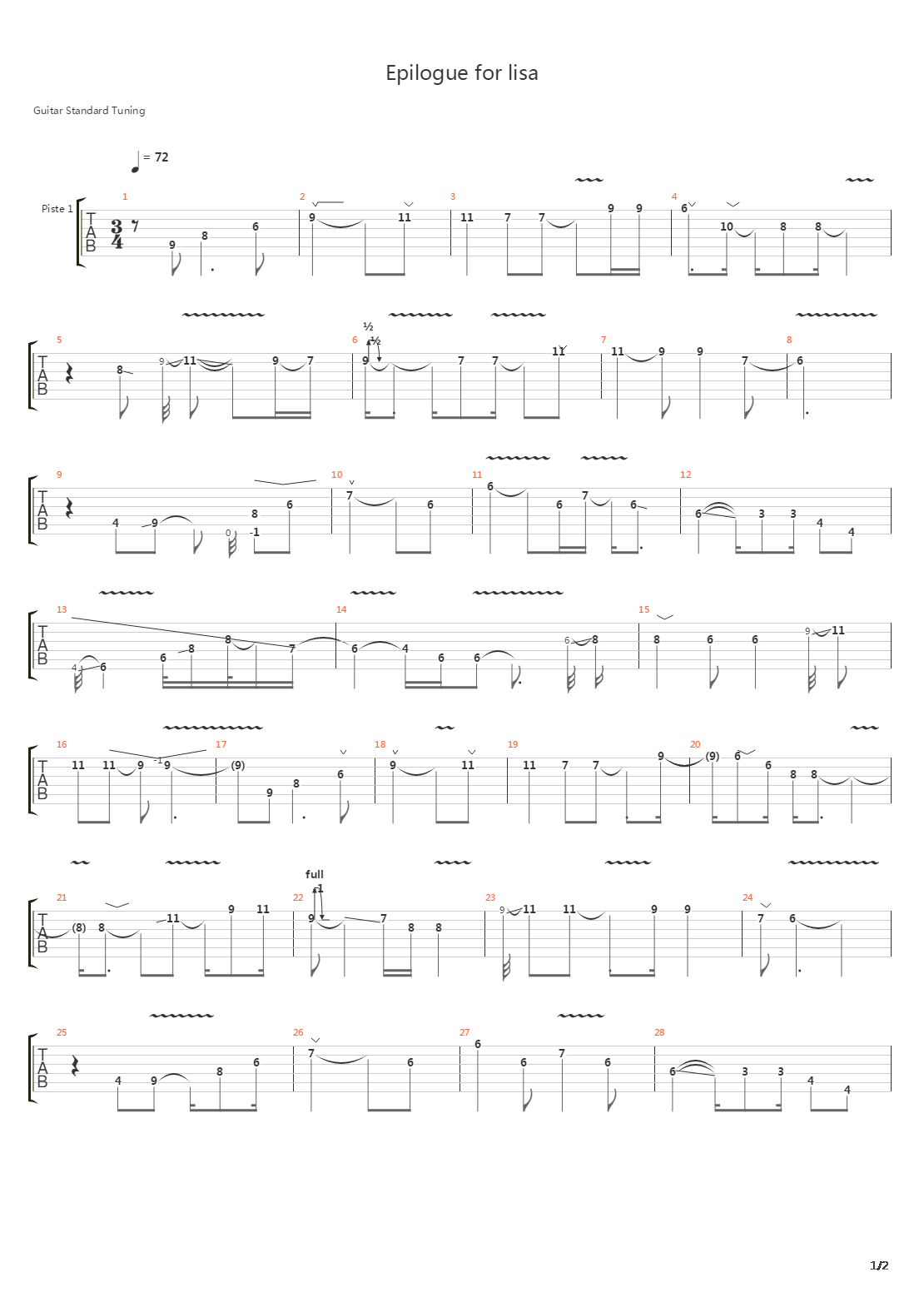Epilogue For Lisa吉他谱