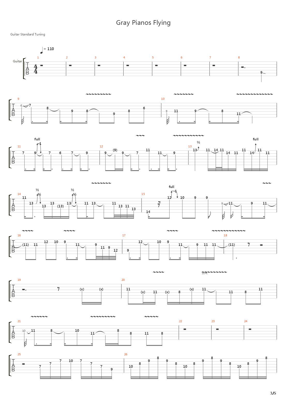 Gray Pianos Flying吉他谱
