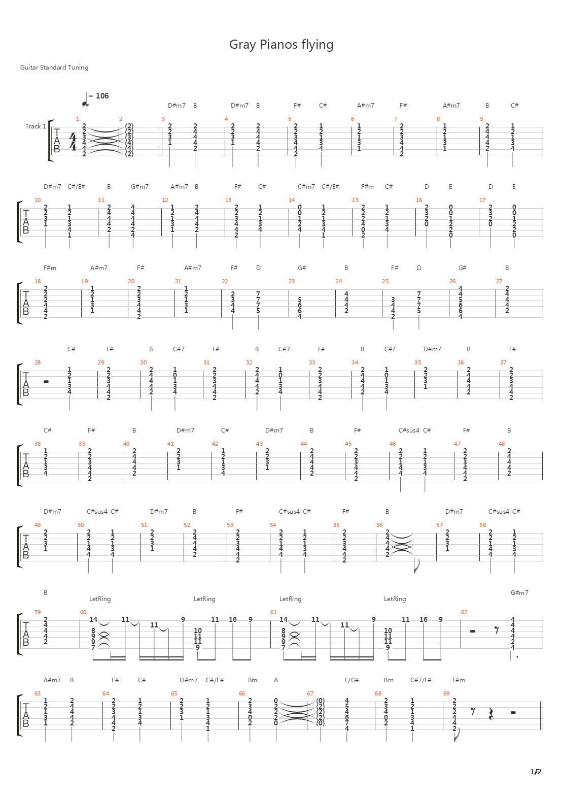 Gray Pianos Flying吉他谱