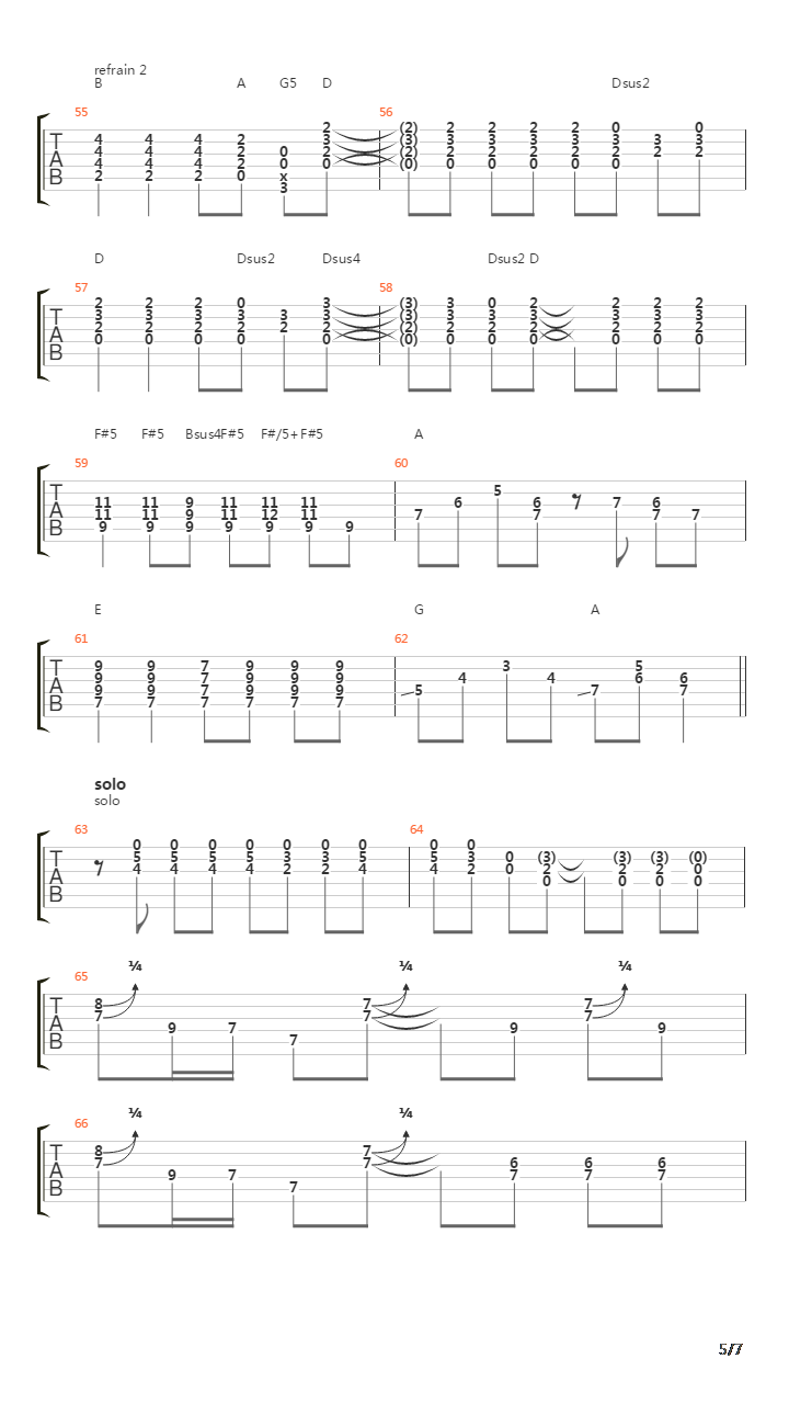 Mark吉他谱