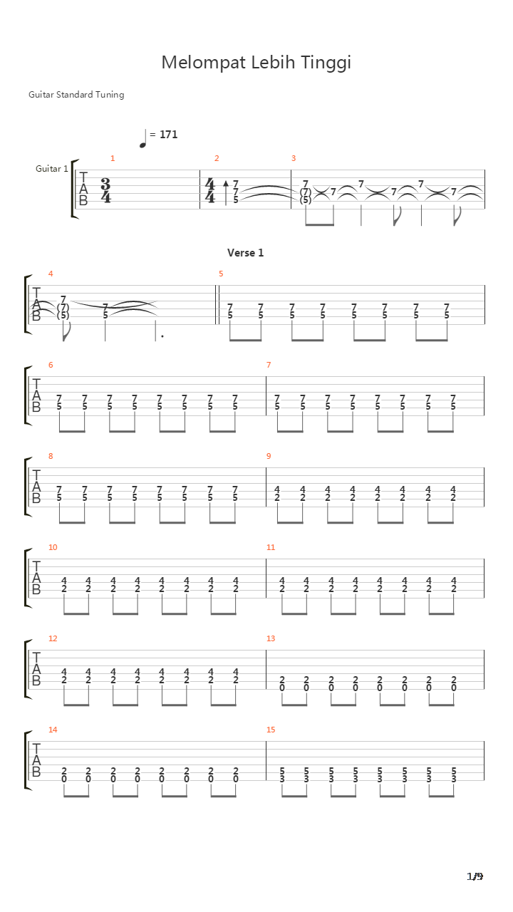 Melompat Lebih Tinggi吉他谱