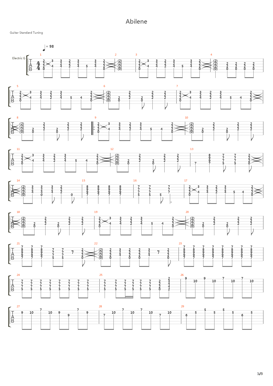 Abilene吉他谱