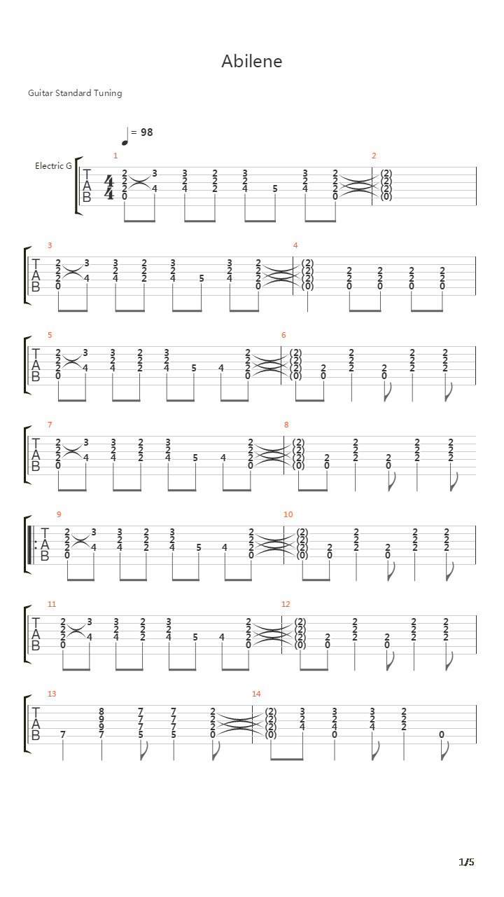 Abilene吉他谱