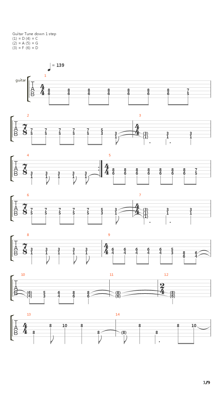 Run吉他谱