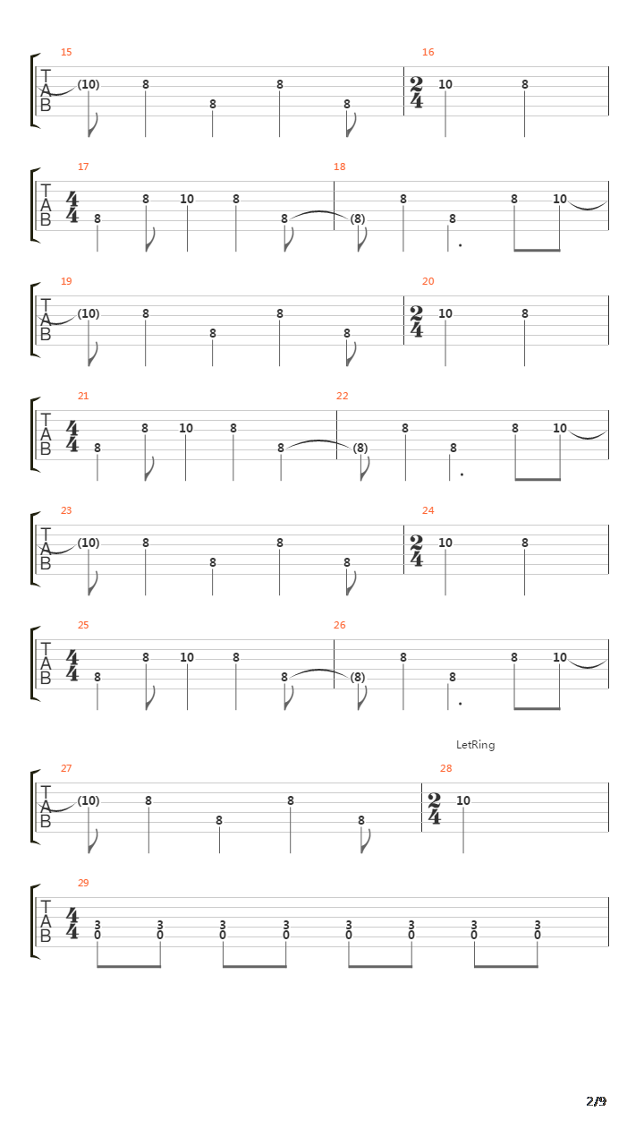 Run吉他谱