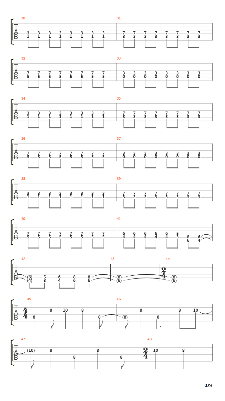 Run吉他谱