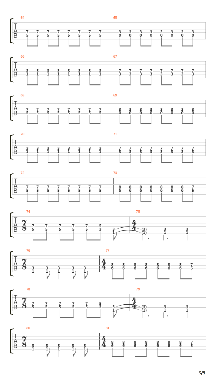 Run吉他谱