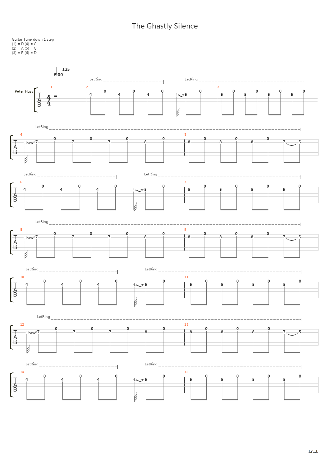 The Ghastly Silence吉他谱