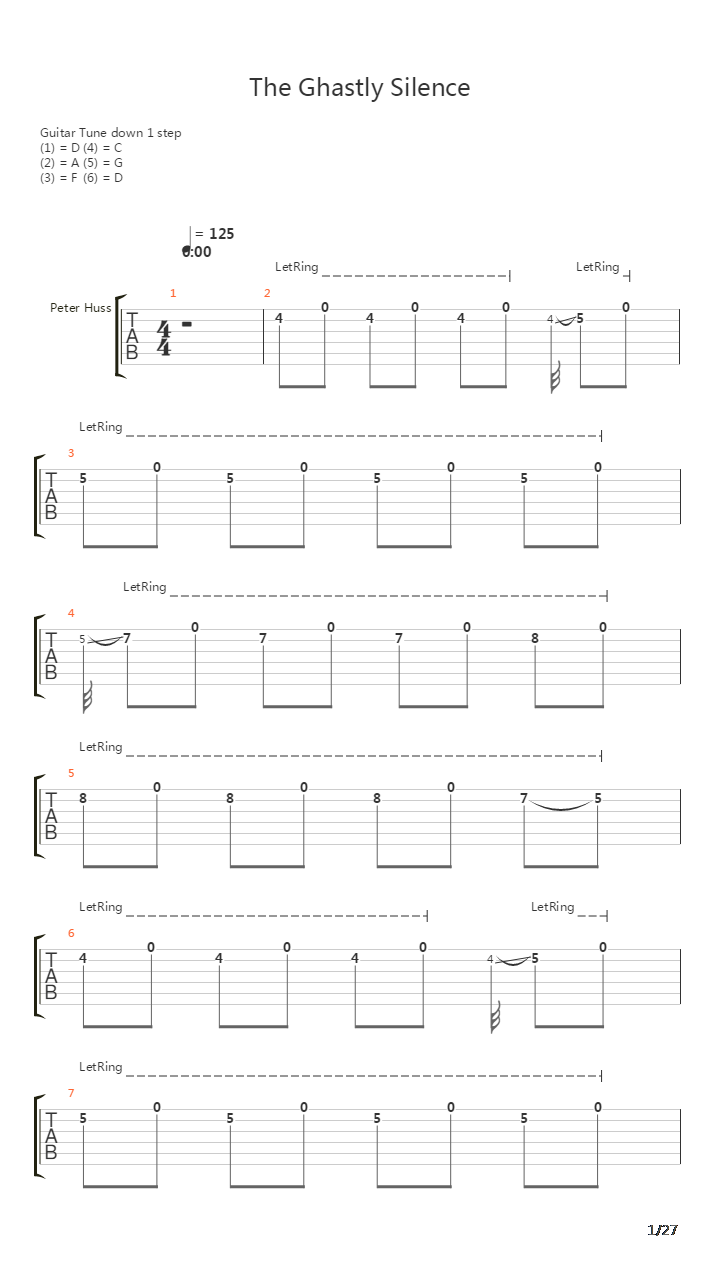The Ghastly Silence吉他谱