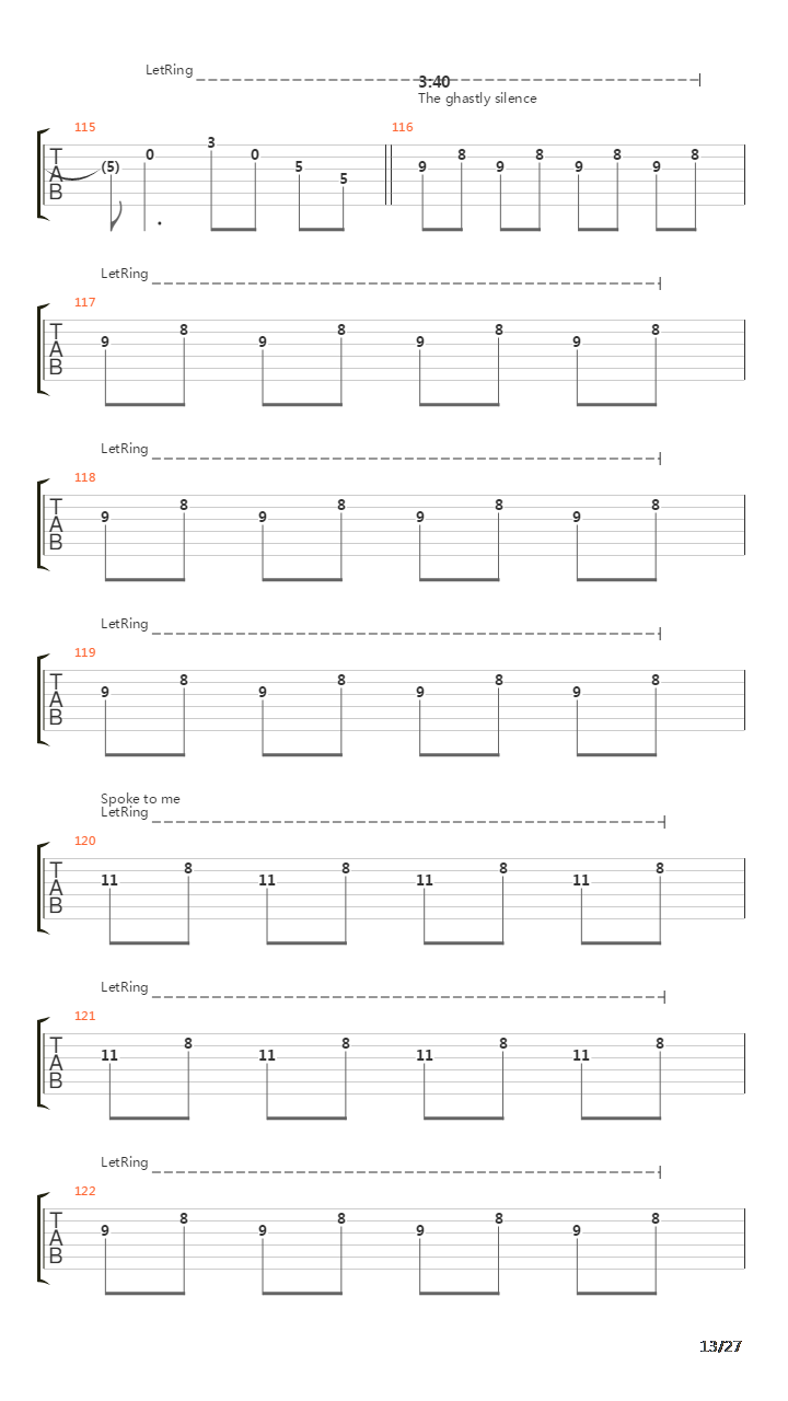 The Ghastly Silence吉他谱