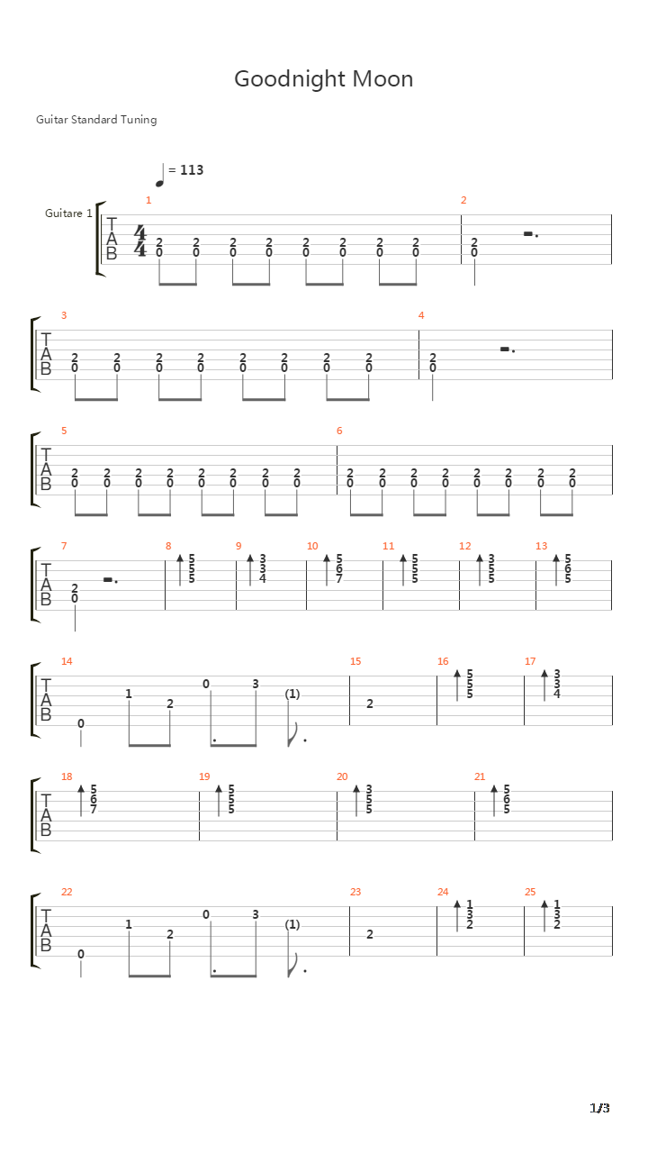 Goodnight Moon吉他谱