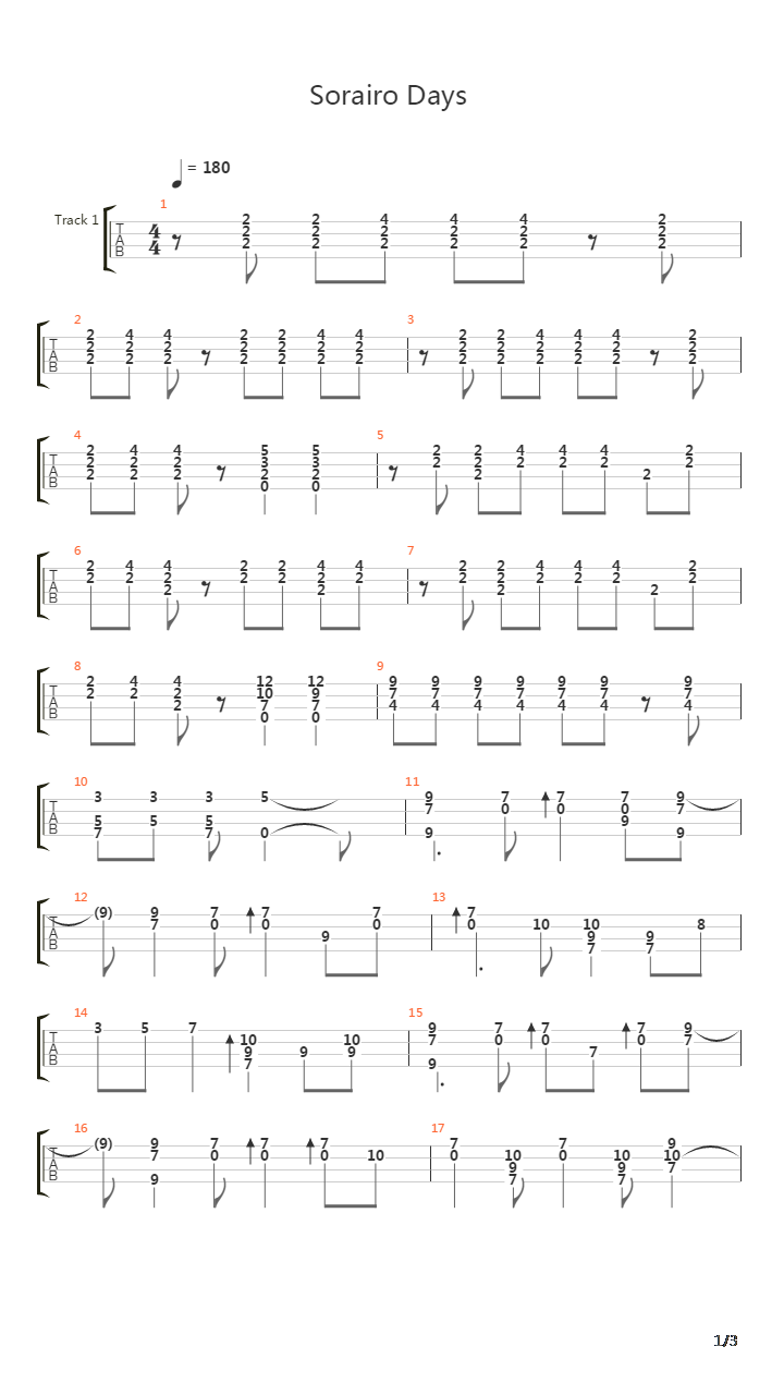 Sorairo Days吉他谱