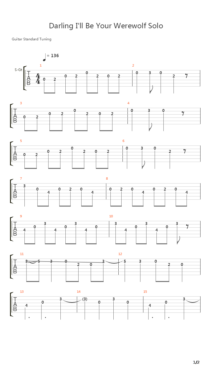 Darling Ill Be Your Werewolf吉他谱