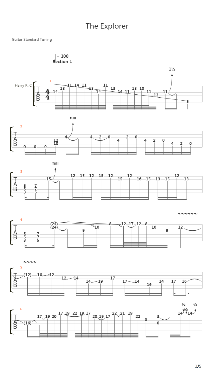 The Explorer吉他谱