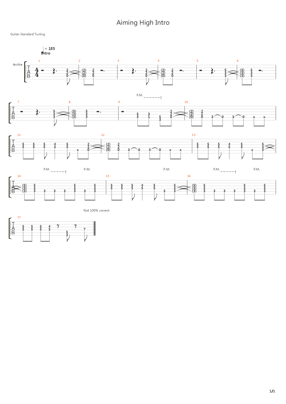 Aiming High吉他谱