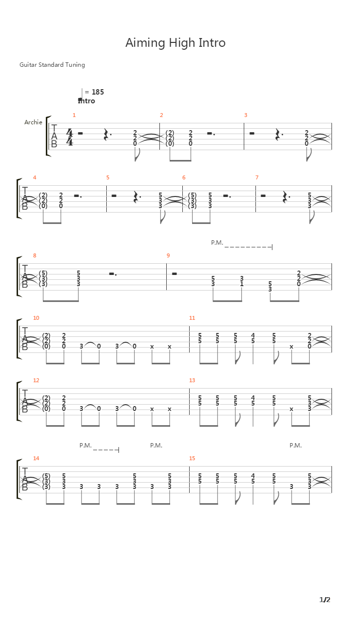 Aiming High吉他谱