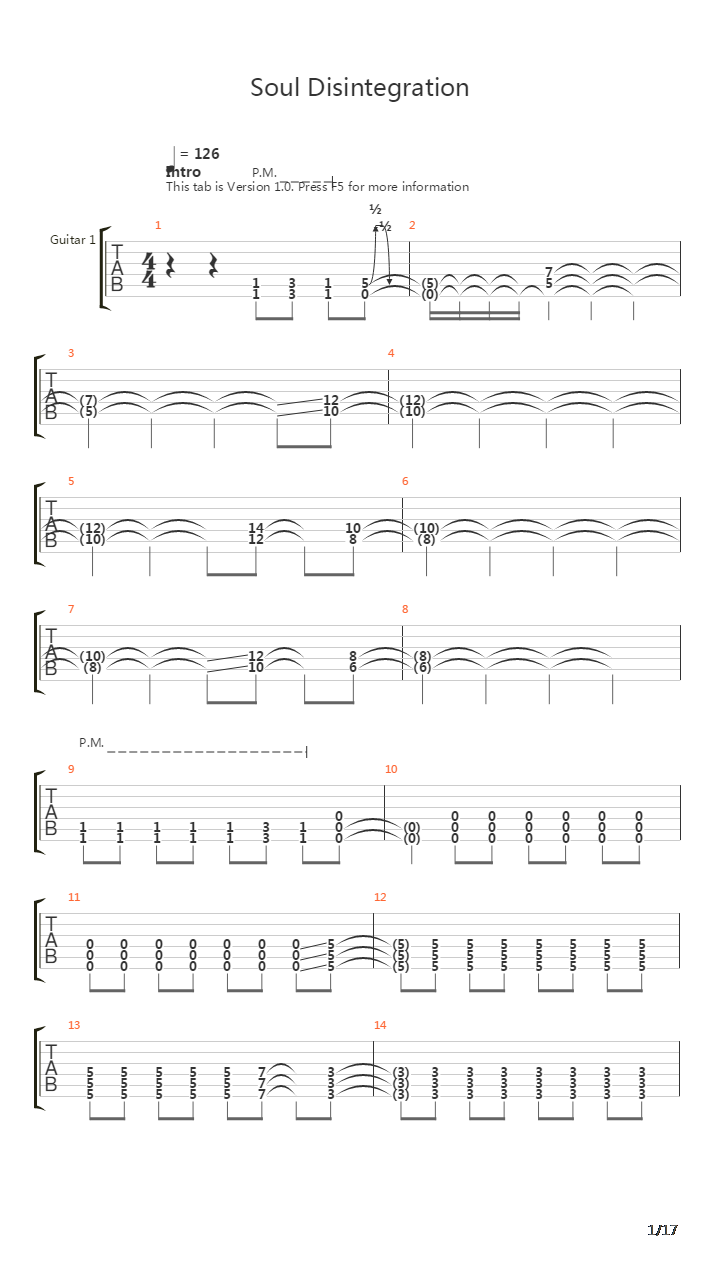 Soul Disintegration吉他谱
