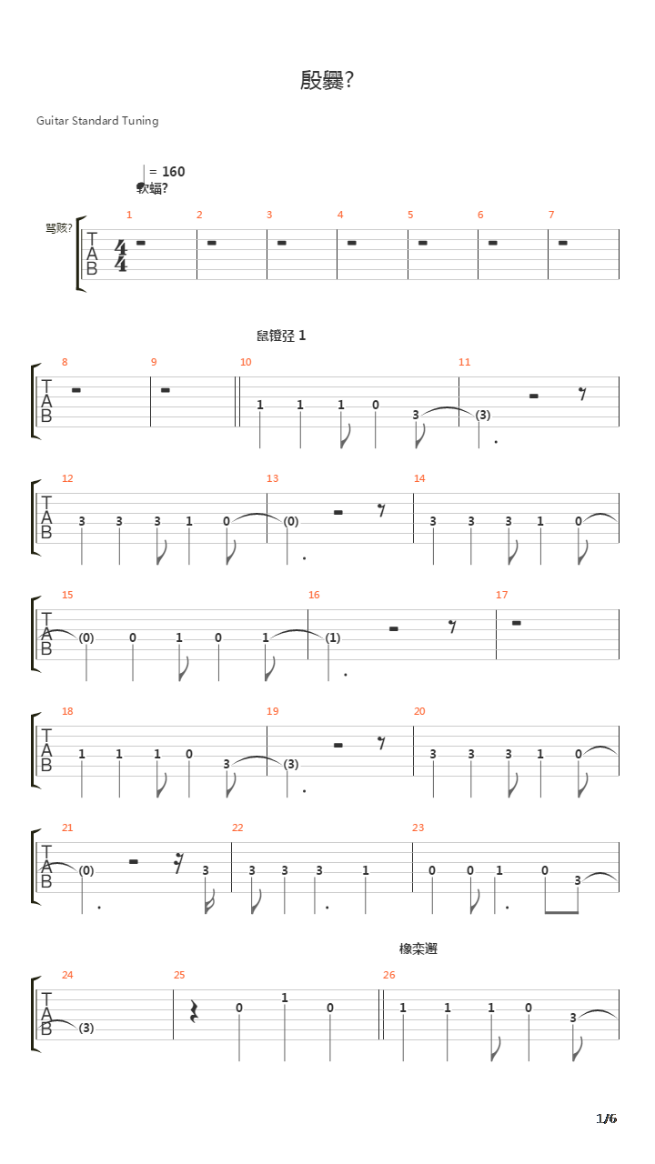 Tuman吉他谱