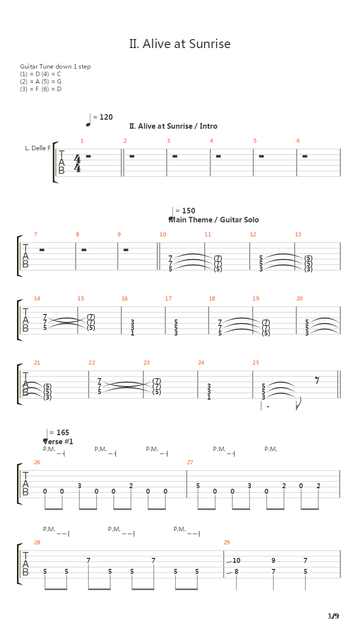 Ii Alive At Sunrise吉他谱
