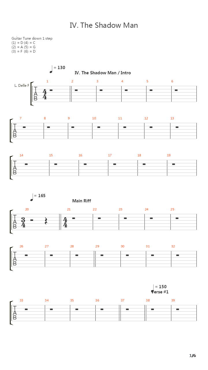 Iv The Shadow Man吉他谱