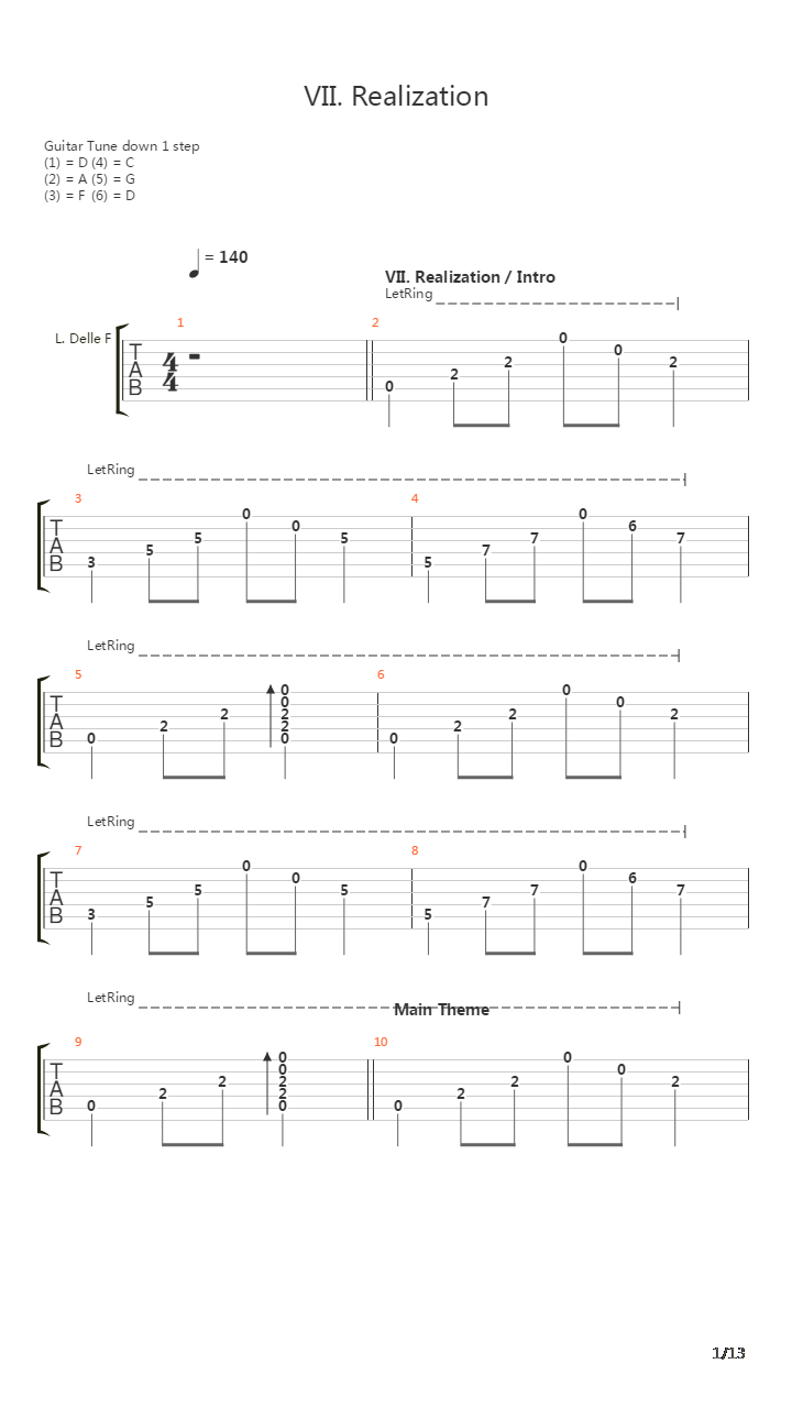 Vii Realization吉他谱