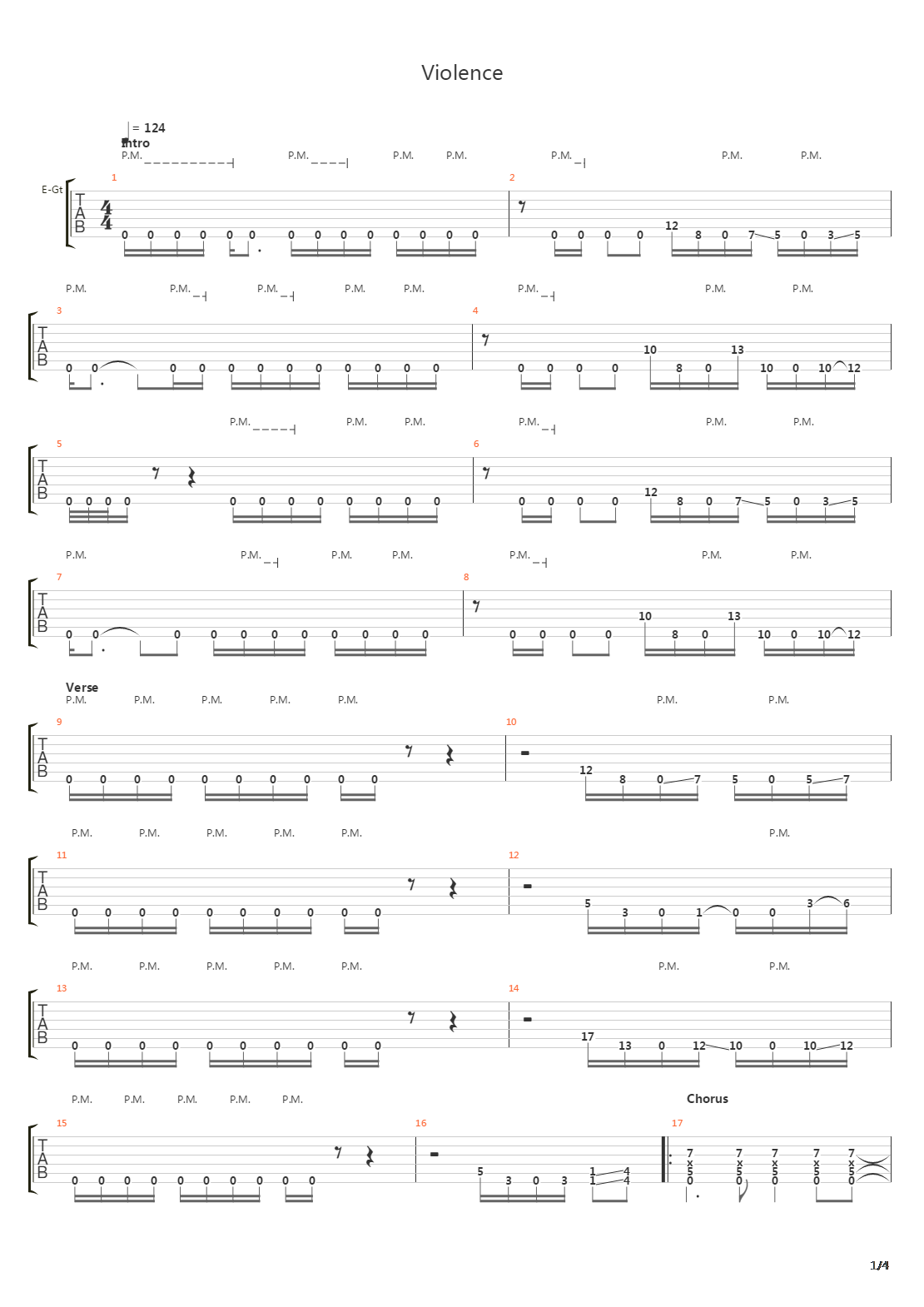 Violence吉他谱