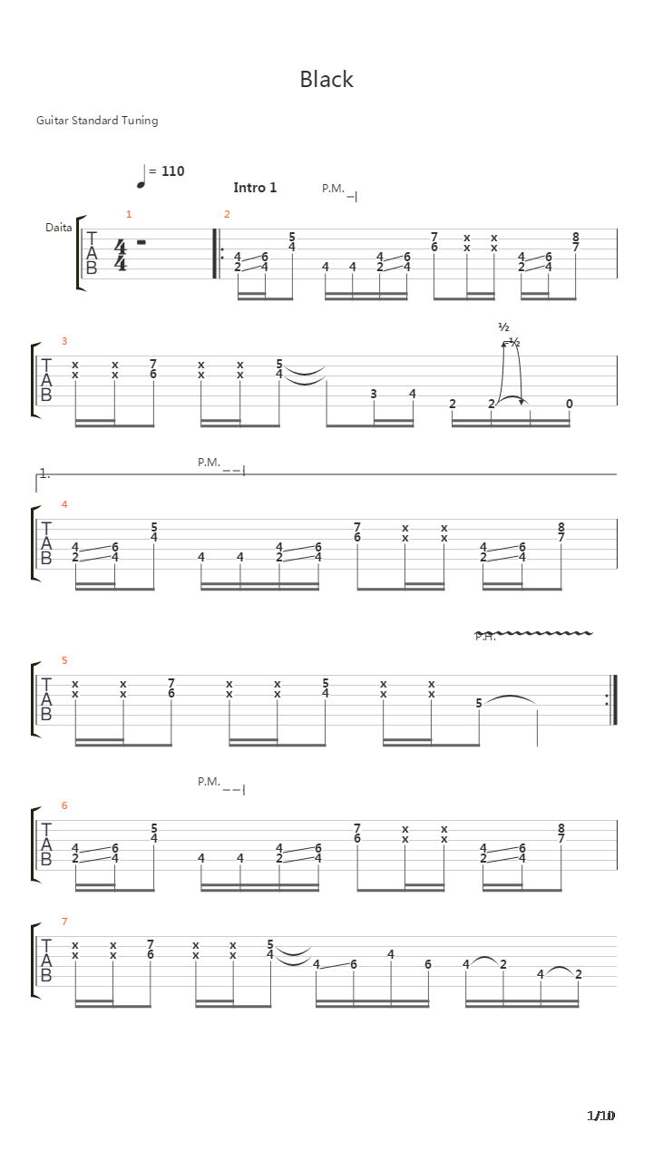 Black吉他谱