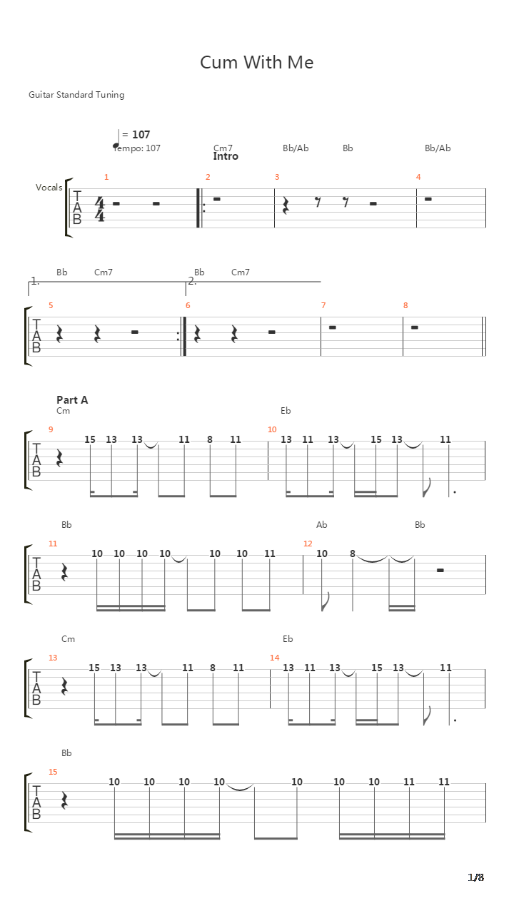 Cum With Me吉他谱