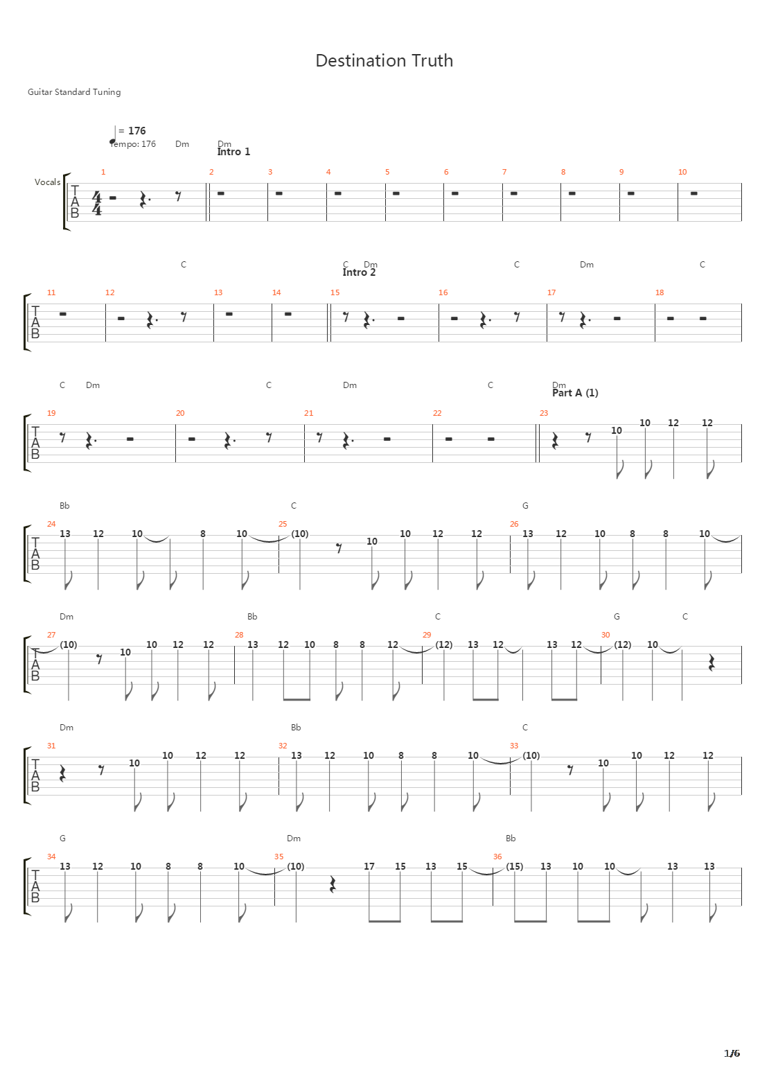 Destination Truth吉他谱
