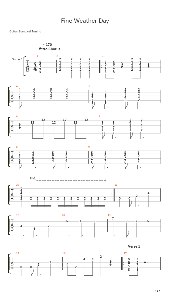 Fine Weather Day吉他谱