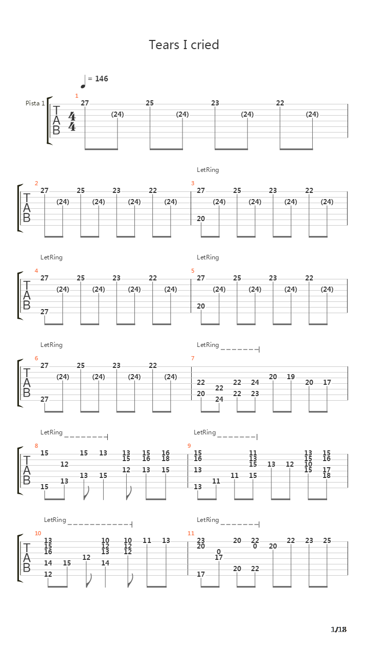 Tears I Cried吉他谱