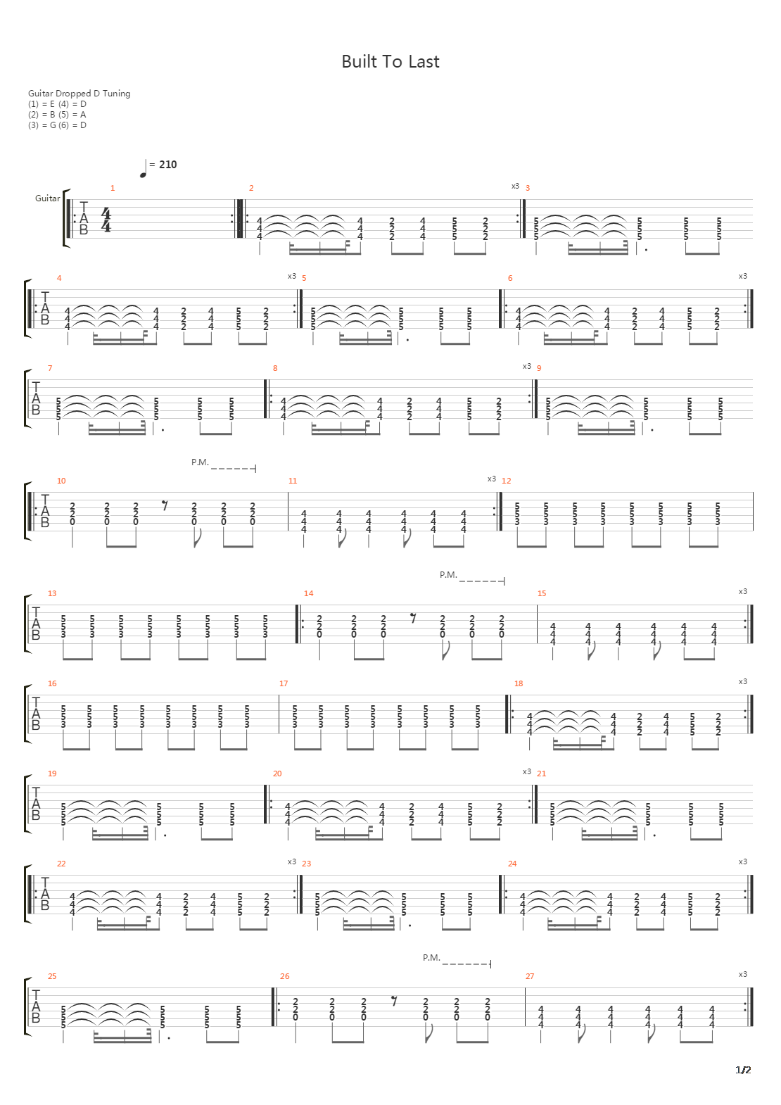 Built To Last吉他谱