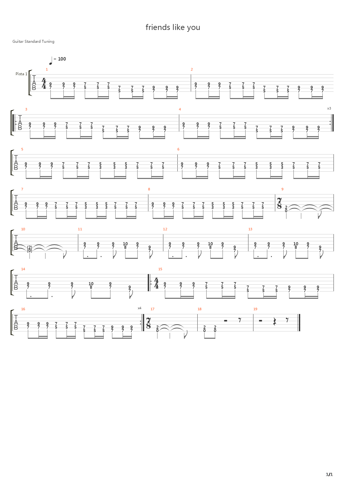 Friends Like You吉他谱
