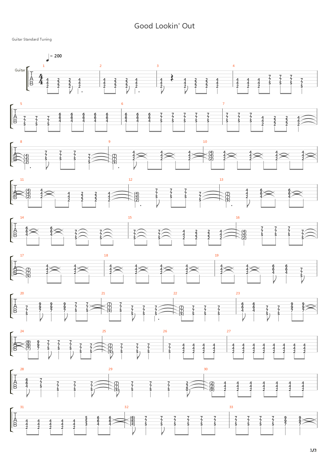 Good Lookin Out吉他谱