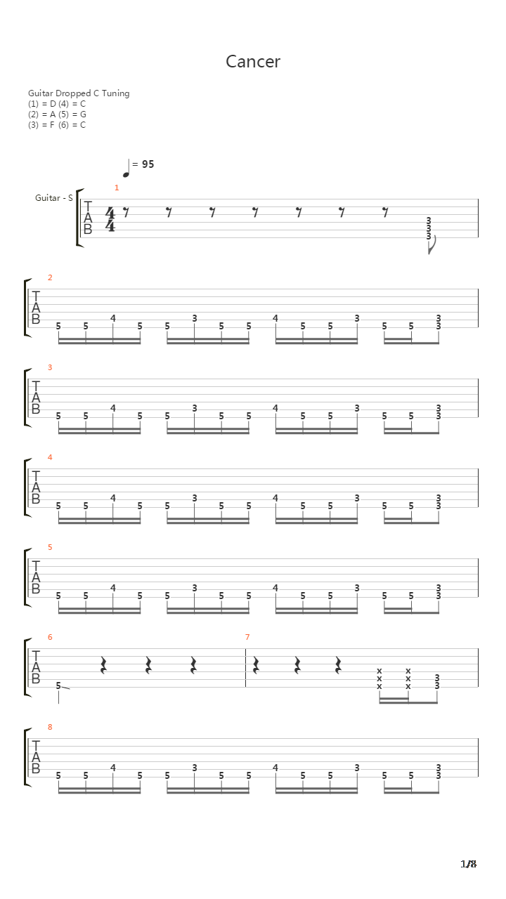 Cancer吉他谱