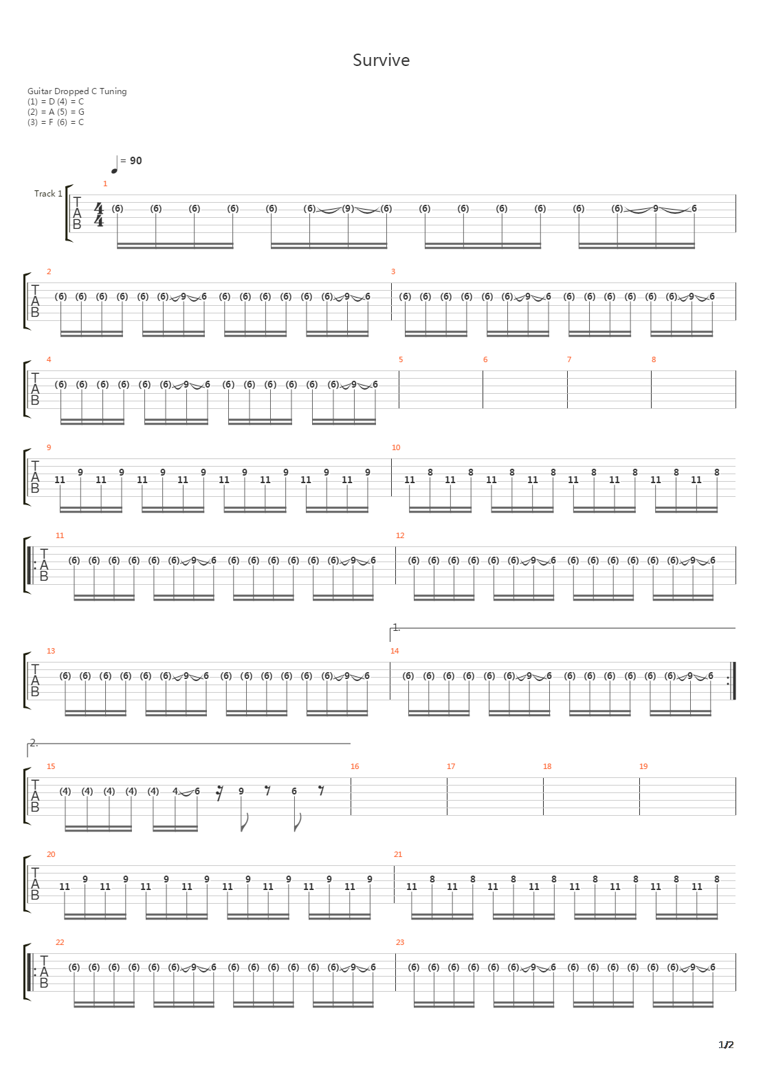 Survive吉他谱