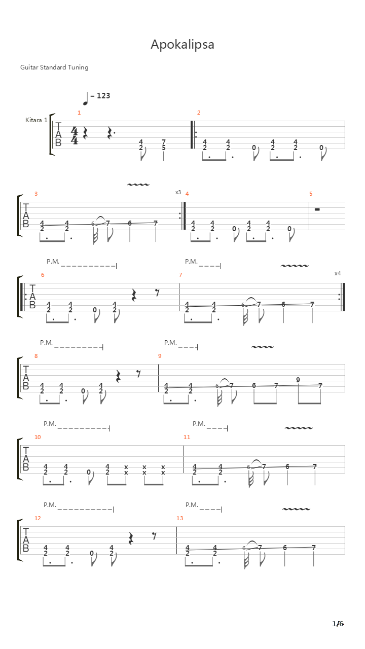 Apokalipsa吉他谱